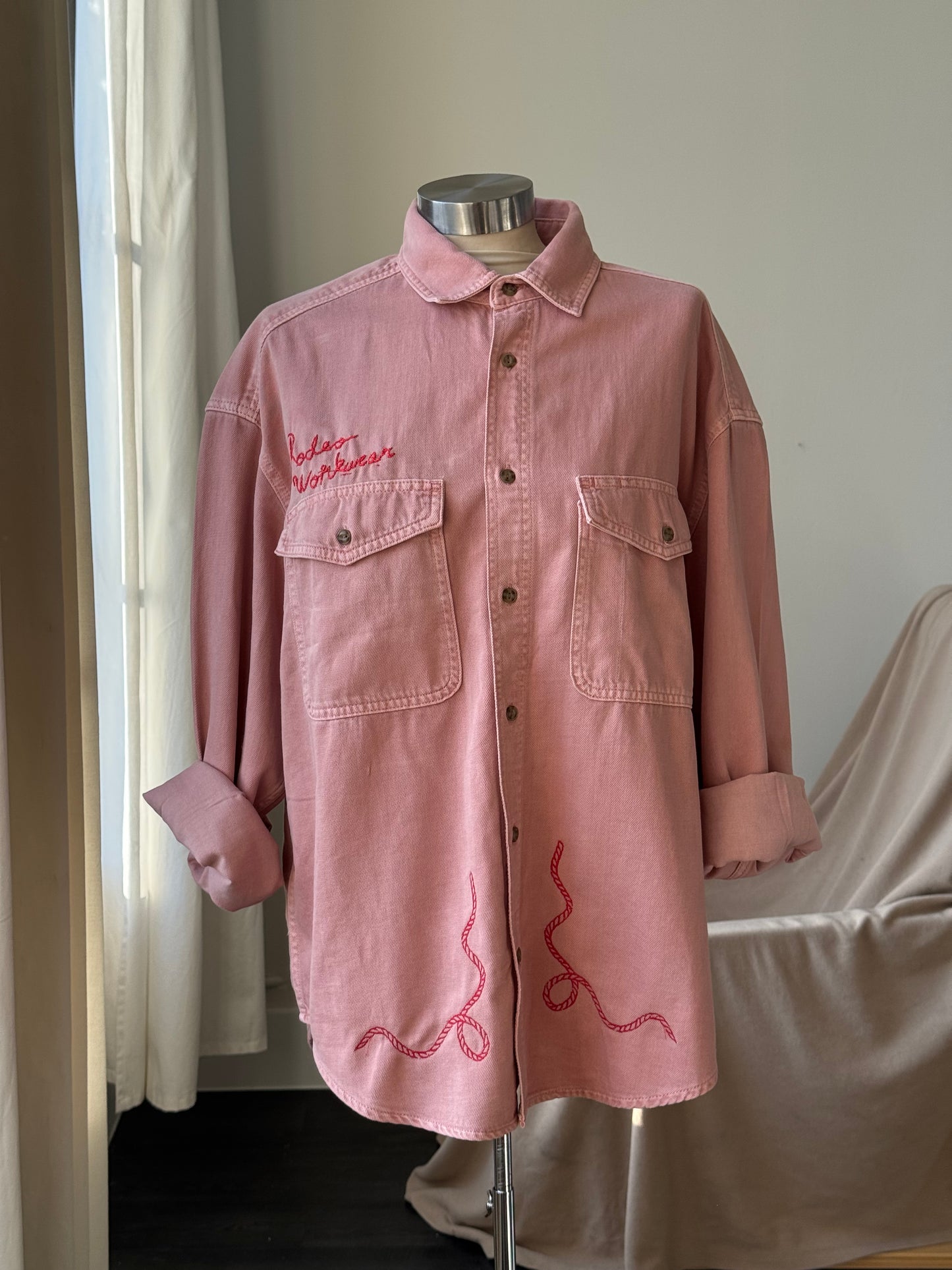 Jaxson Handcrafted Embroidered Rodeo Workwear Shacket
