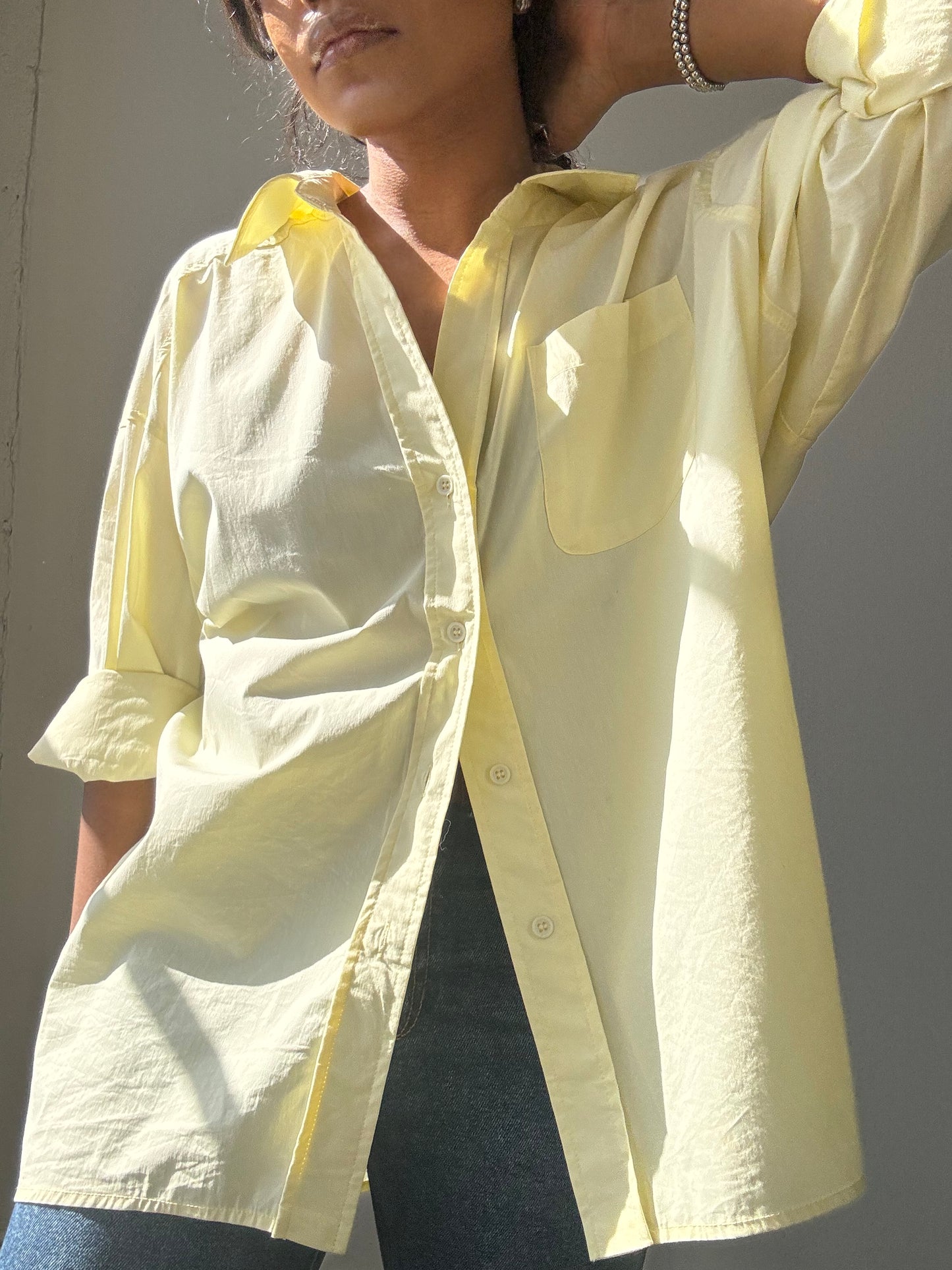 Thomas Cotton Button Down Shirt In Banana