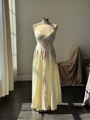 Jelena Cotton Eyelet Open Back Maxi Dress In Vintage Ivory