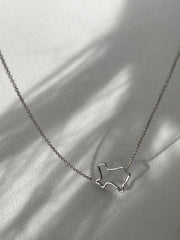 Texas Geo Statement Necklace In Silver