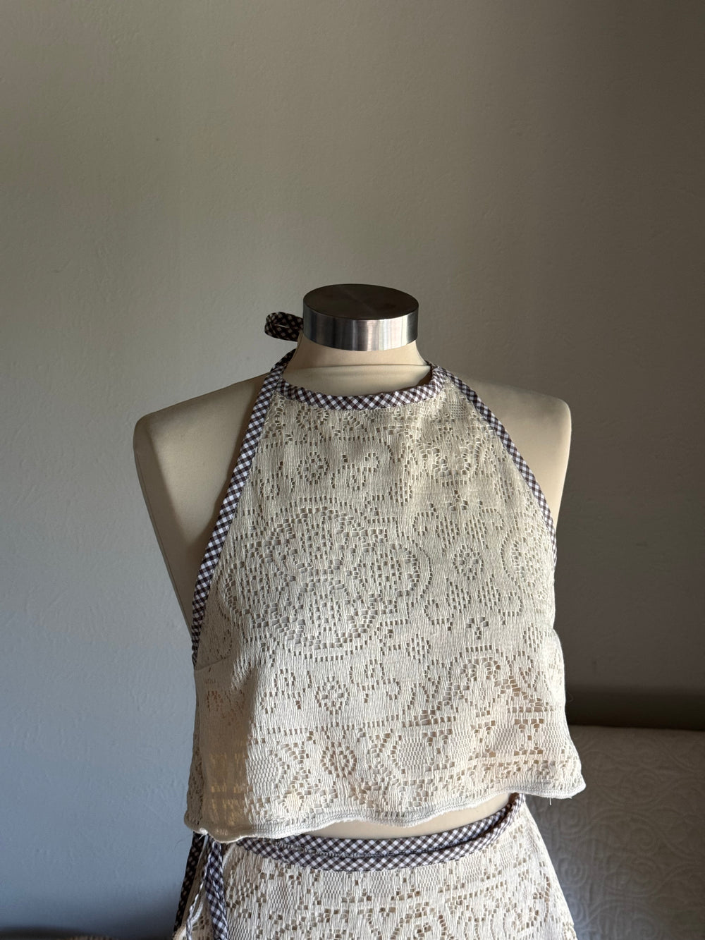 Brenda Handcrafted Vintage Crochet Cropped Halter Top