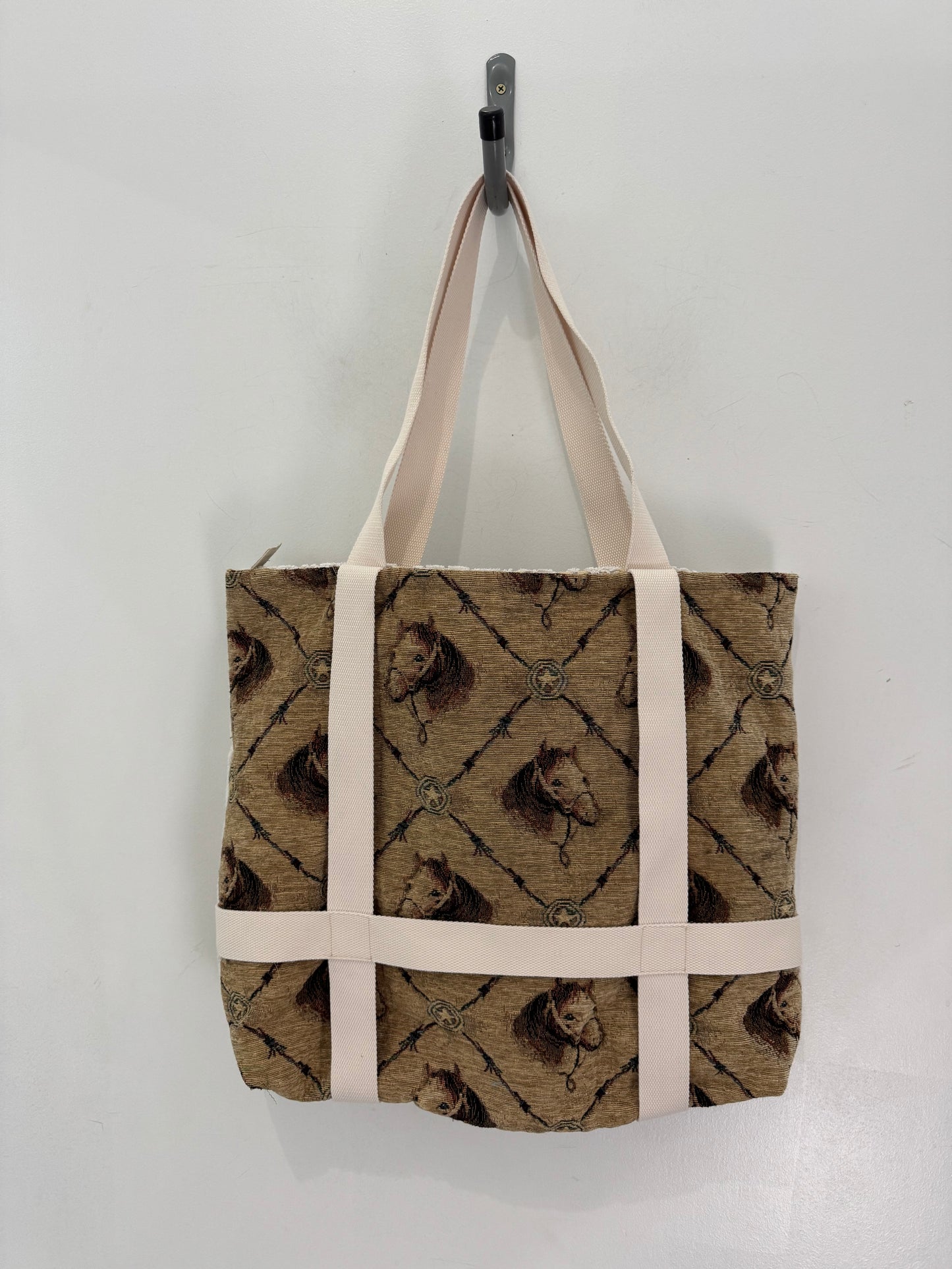 Magnus Horse Vintage Handcrafted Tote Hat Holder Bag