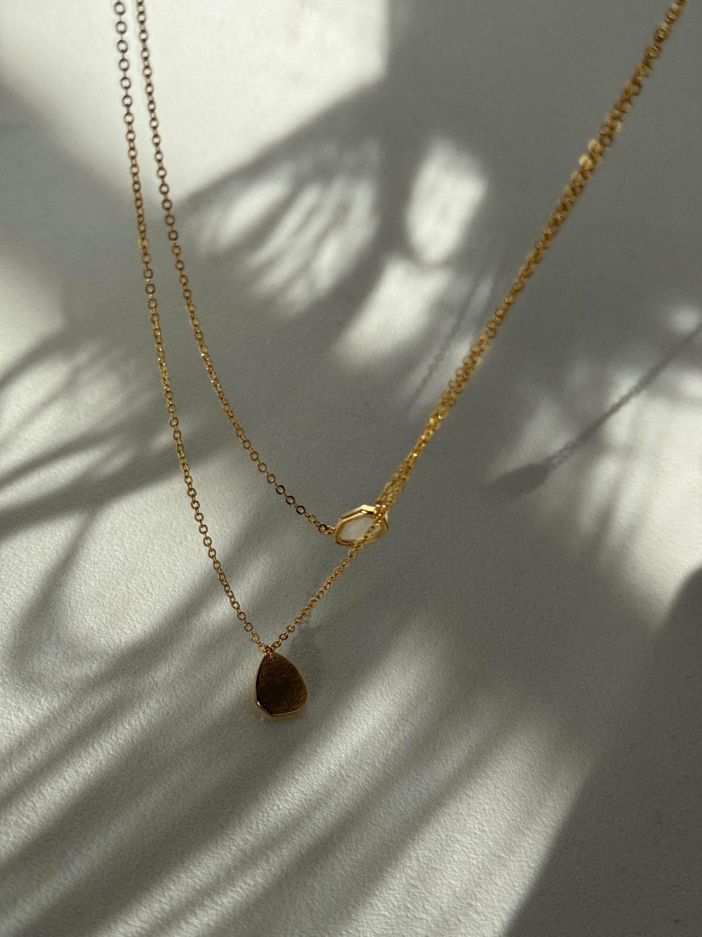 Fable Gold Dipped Layered Crystal & Tear Drop Necklace In Gold Milk
