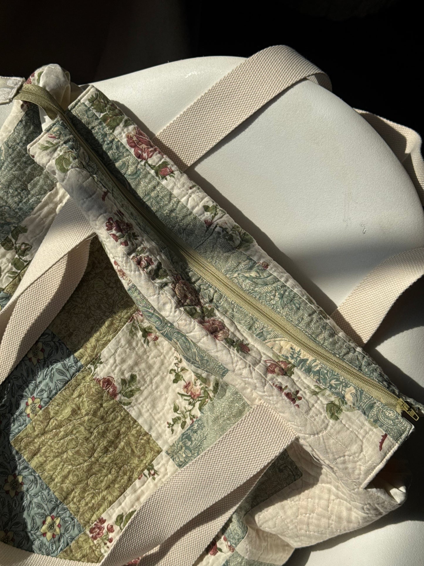 Magnus Quilted Handcrafted Cotton Tote Hat Holder Bag