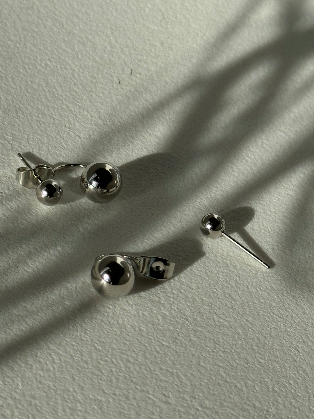 Dolly Double Stud Silver Gold Dipped Earring