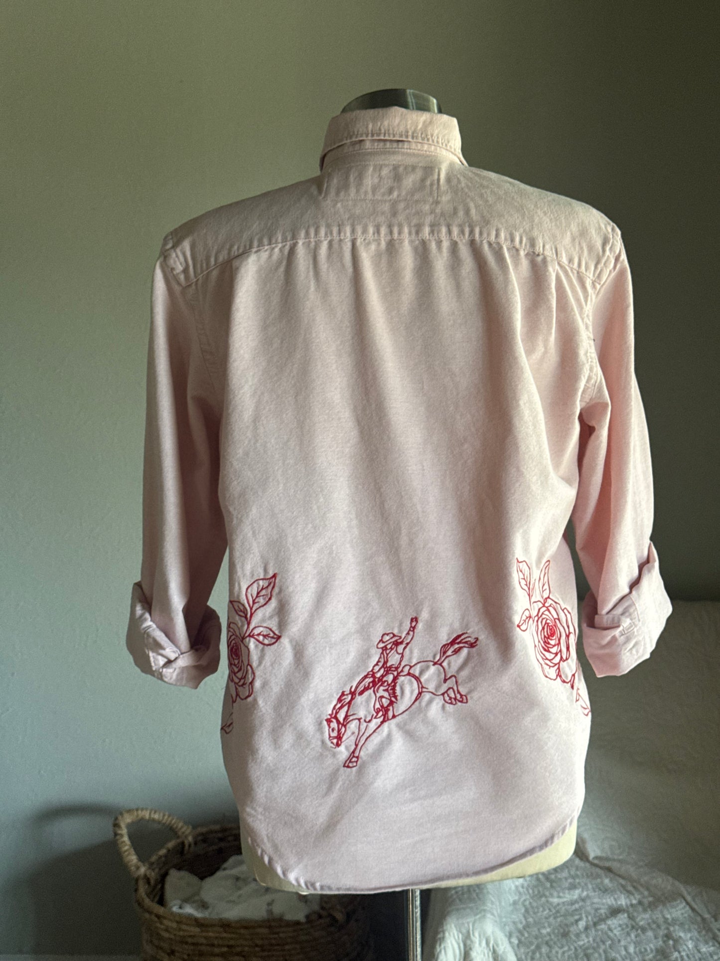 Lawrence Handcrafted Embroidered Cropped Button Down