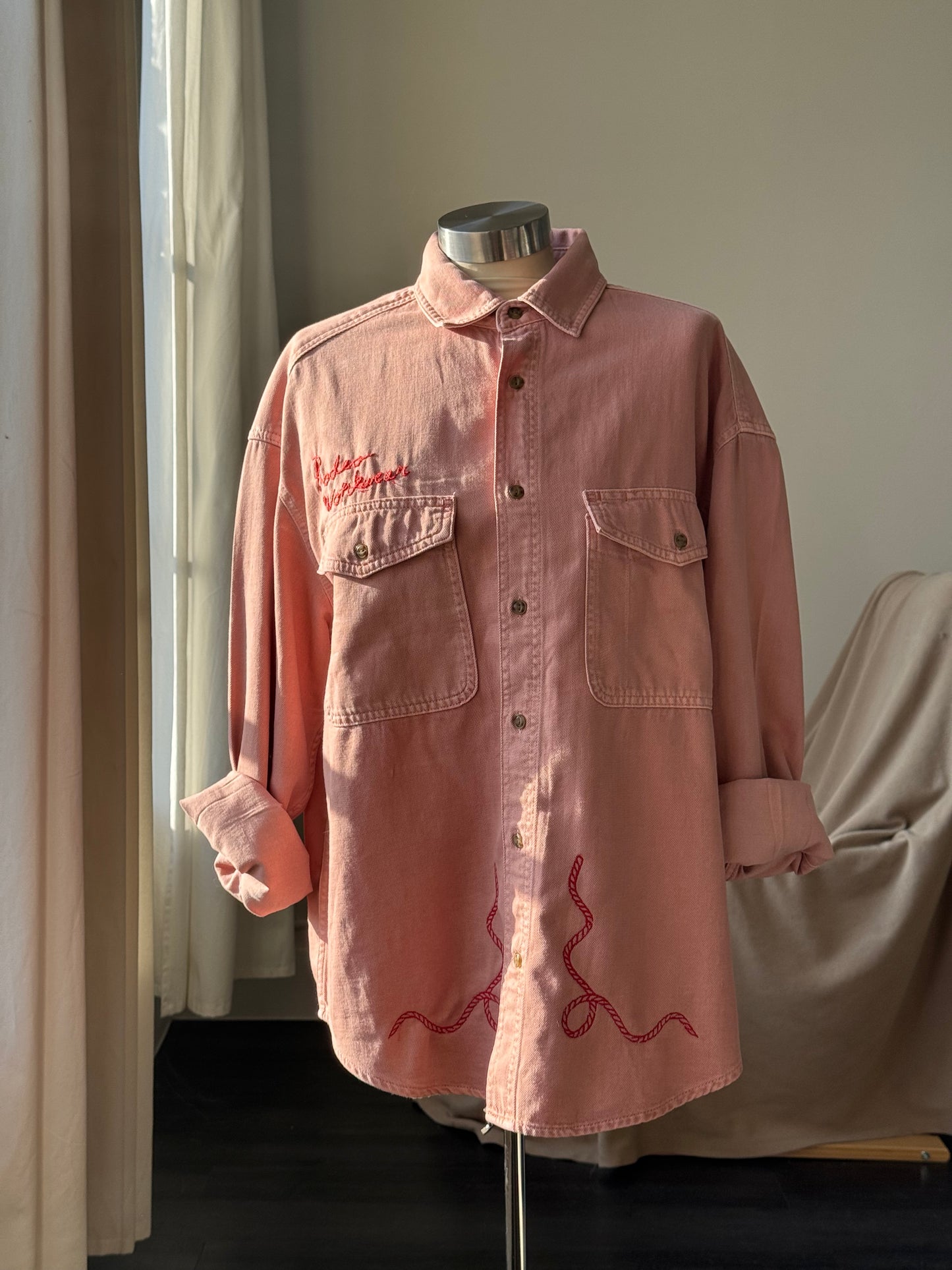 Jaxson Handcrafted Embroidered Rodeo Workwear Shacket