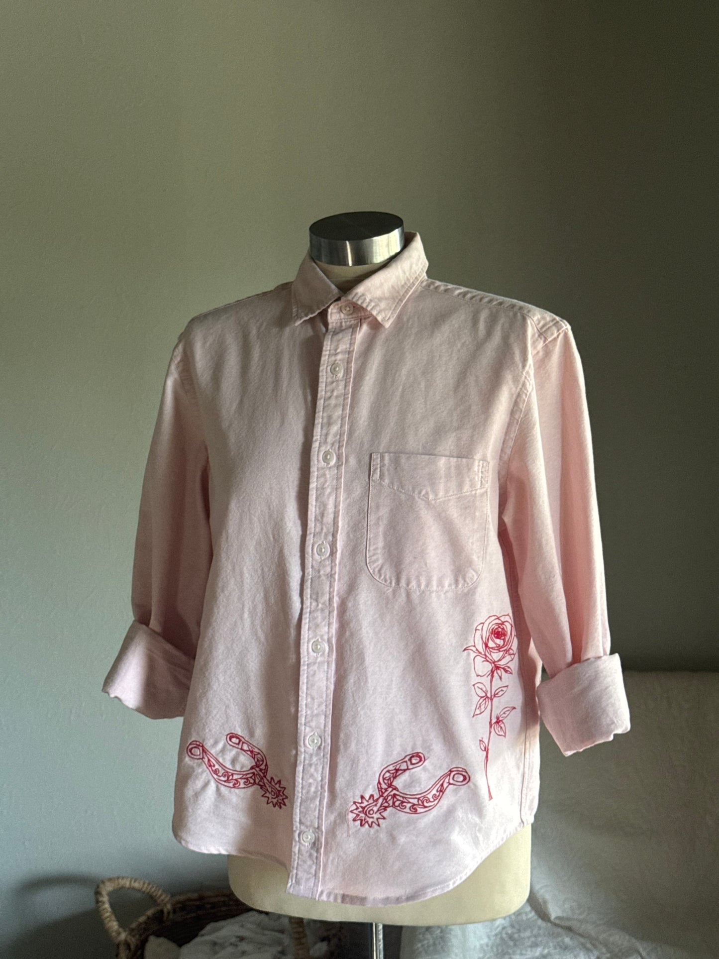 Lawrence Handcrafted Embroidered Cropped Button Down