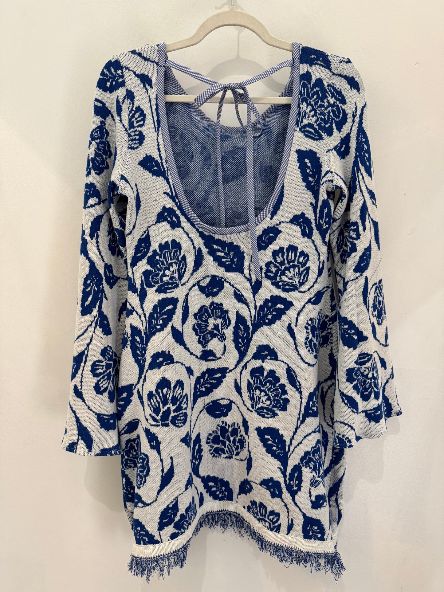 Katherine Handcrafted Open Back Long Sleeve Sweater Dress