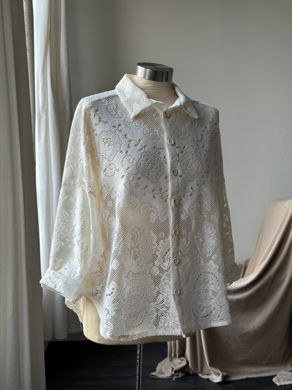 Ladell Handcrafted Vintage Cotton Crochet Shacket