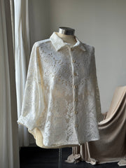 Ladell Handcrafted Vintage Cotton Crochet Shacket