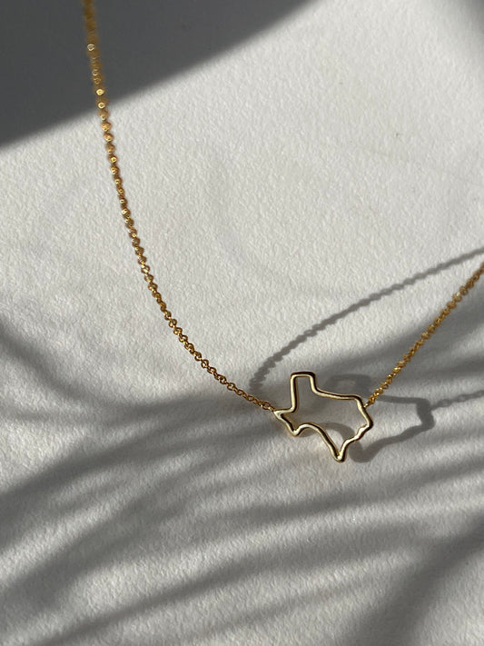 Texas Geo Statement Necklace In Gold