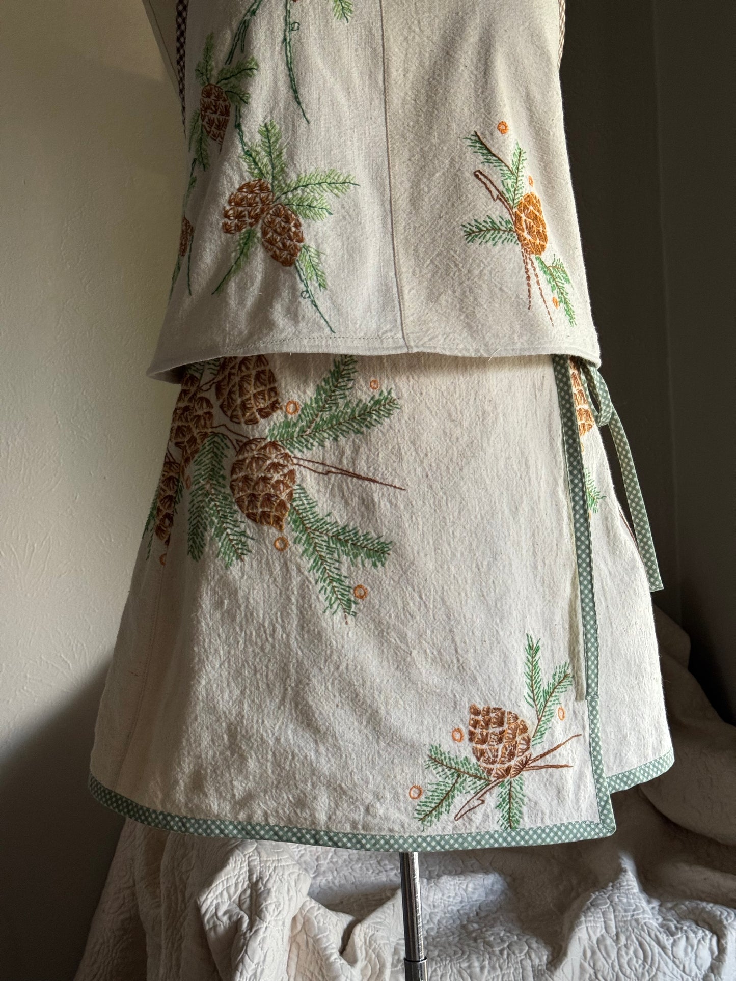 Delaney Handcrafted Vintage Hand Embroidered Wrap Skirt