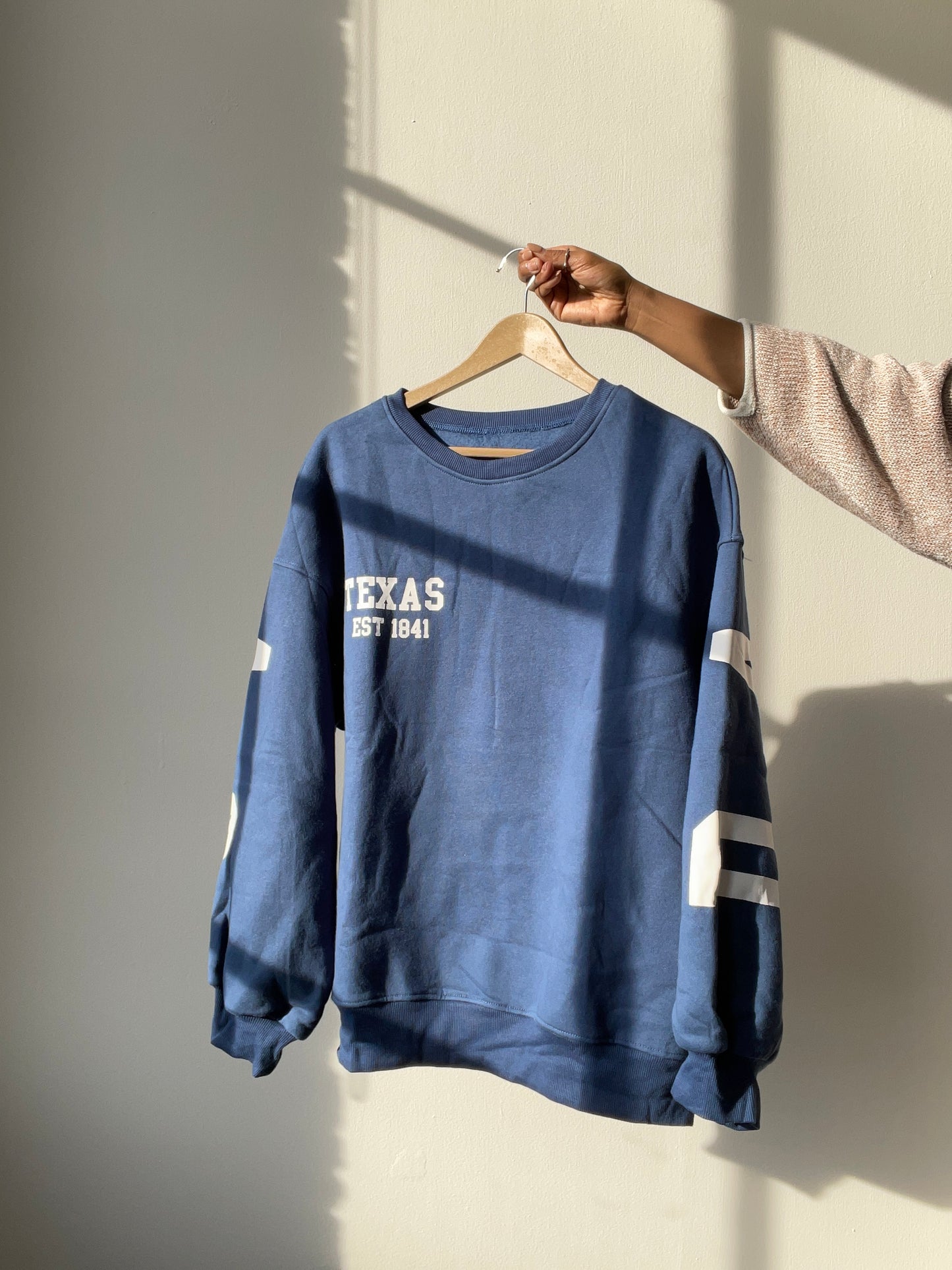 Dallas Texas Cotton Sweatshirt Pullover In Vintage Navy
