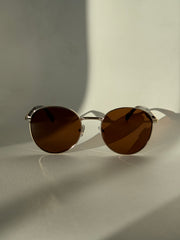 Davon Classic 80s Style Sunglasses In Brown