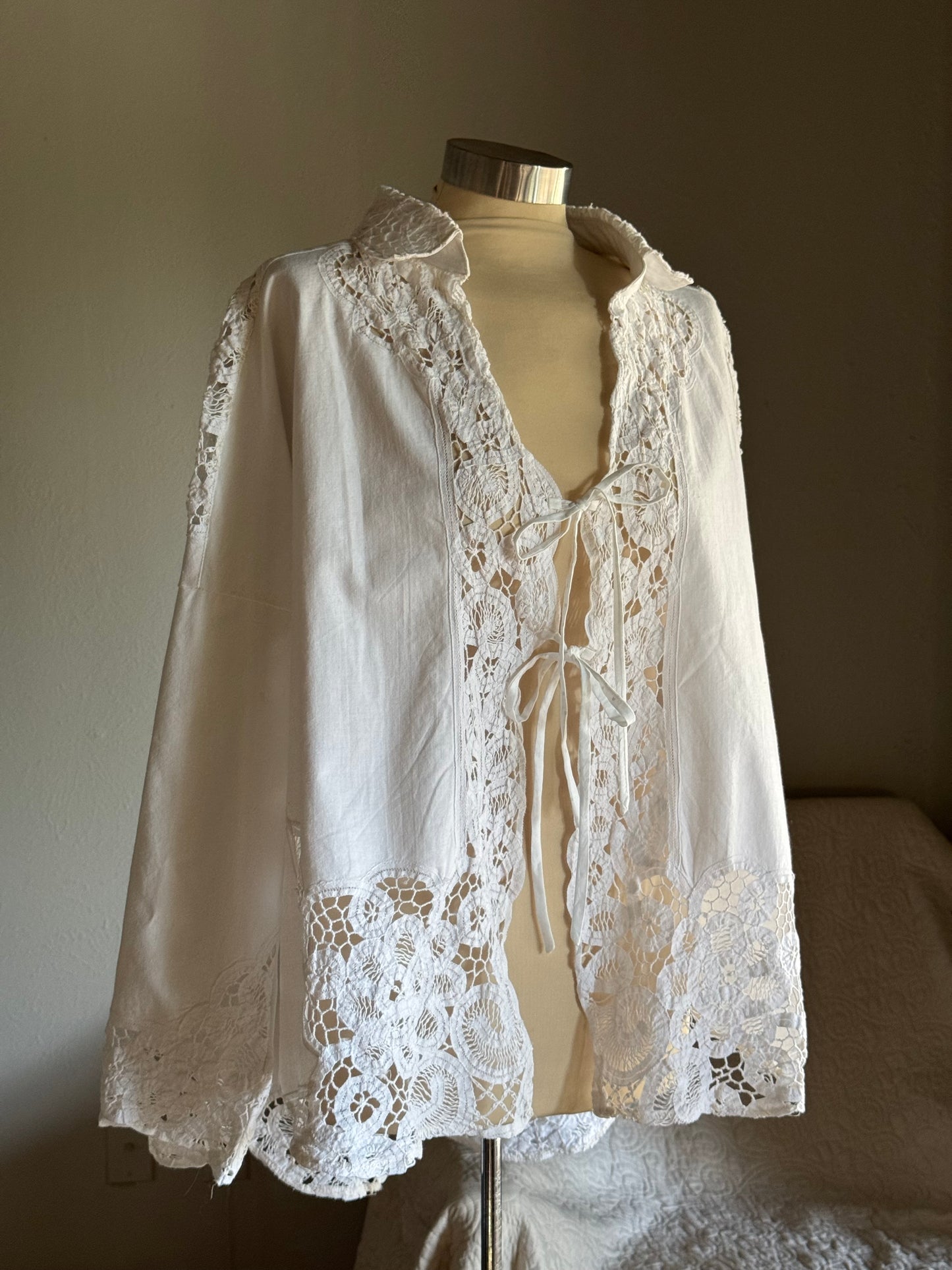 Ladell Handcrafted Vintage Tie Front Shacket