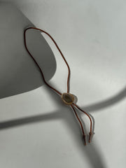 Handmade Agate Bolo Tie In Honey