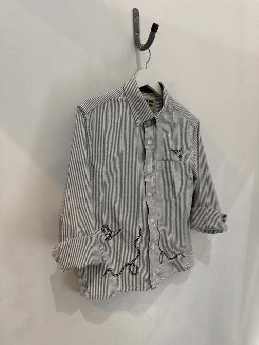 Lawrence Handcrafted Cropped Cotton long sleeve Button Down
