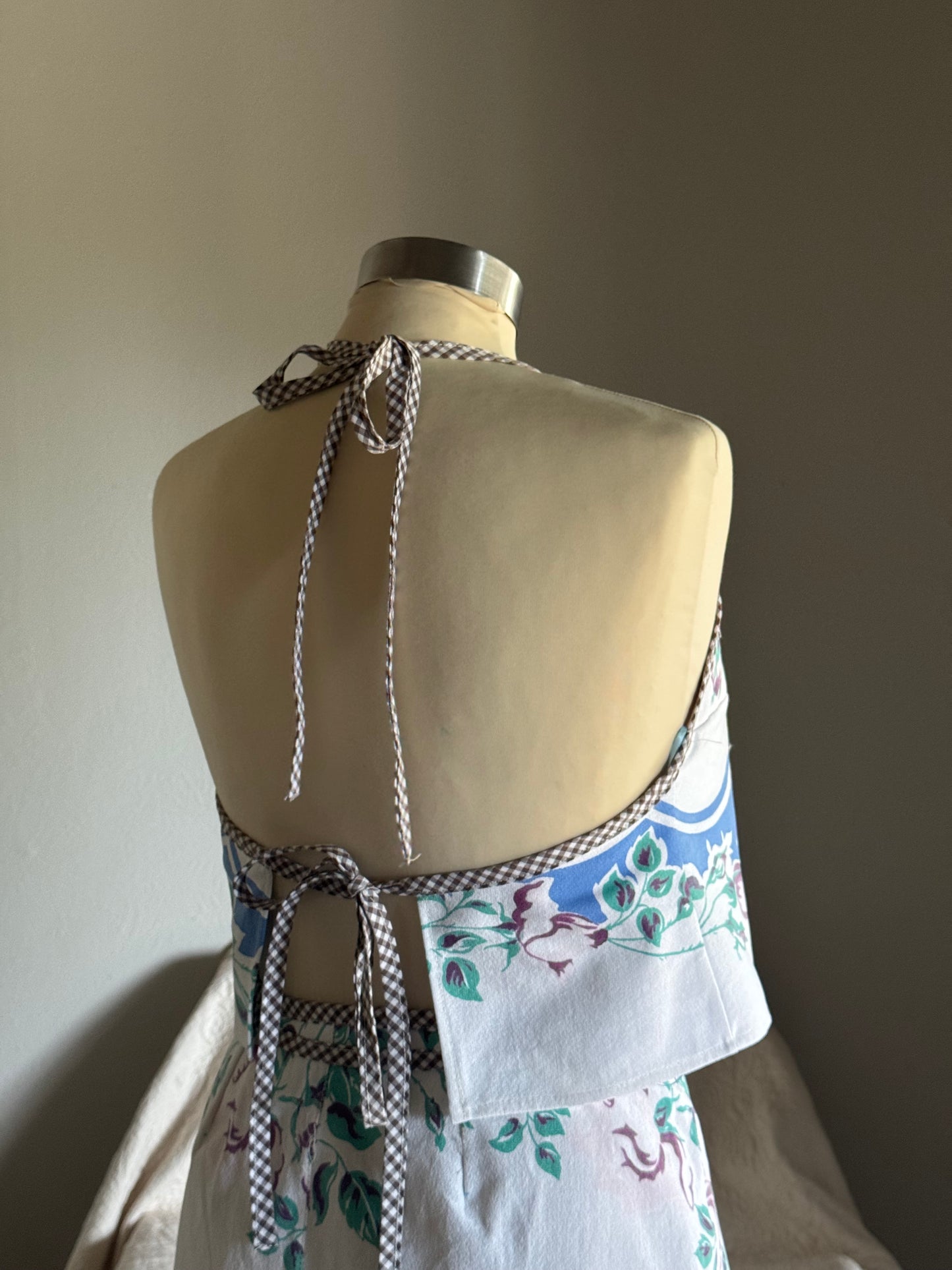 Brenda Handcrafted Vintage Cropped Halter Top