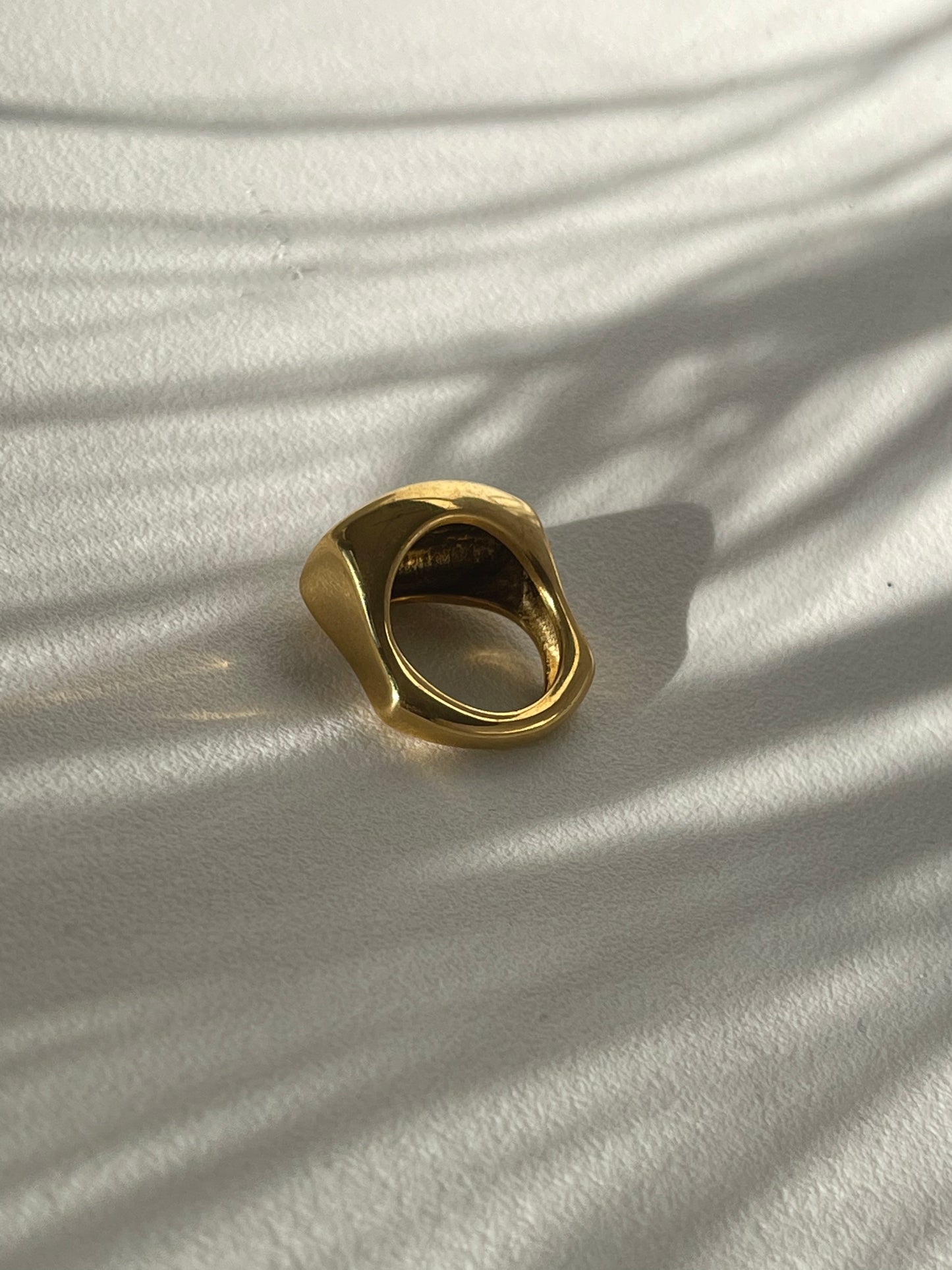 Sawyer Stainless Steel Ring In 18k Gold Plated