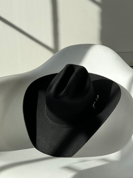 Travis 100% Wool Western Belt Cowboy Hat In Black