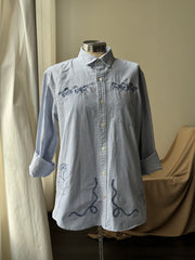 Jaxson Handcrafted Embroidered Striped Button Down