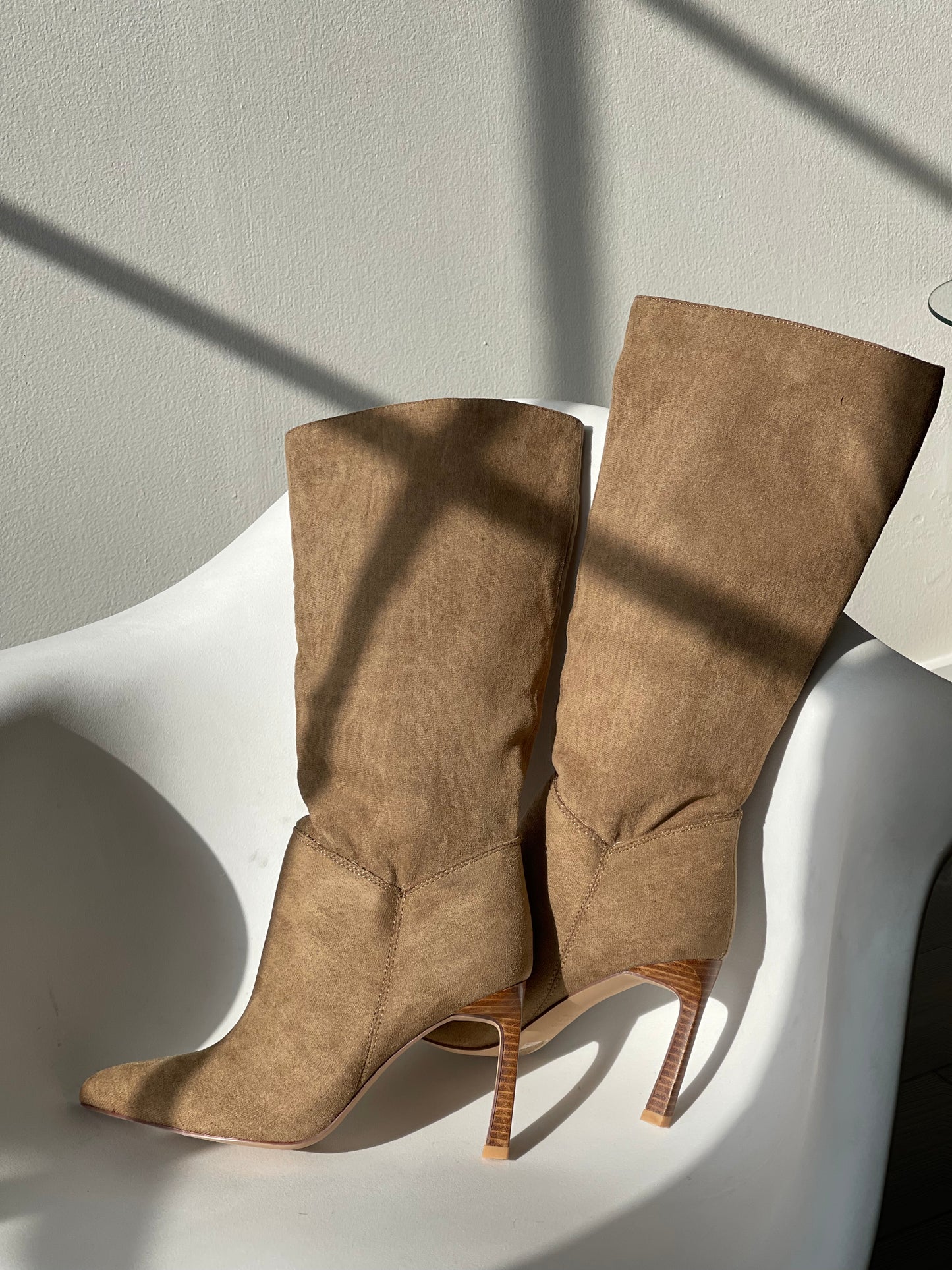 Charlotte Cowboy Cut Stiletto Boot In Taupe