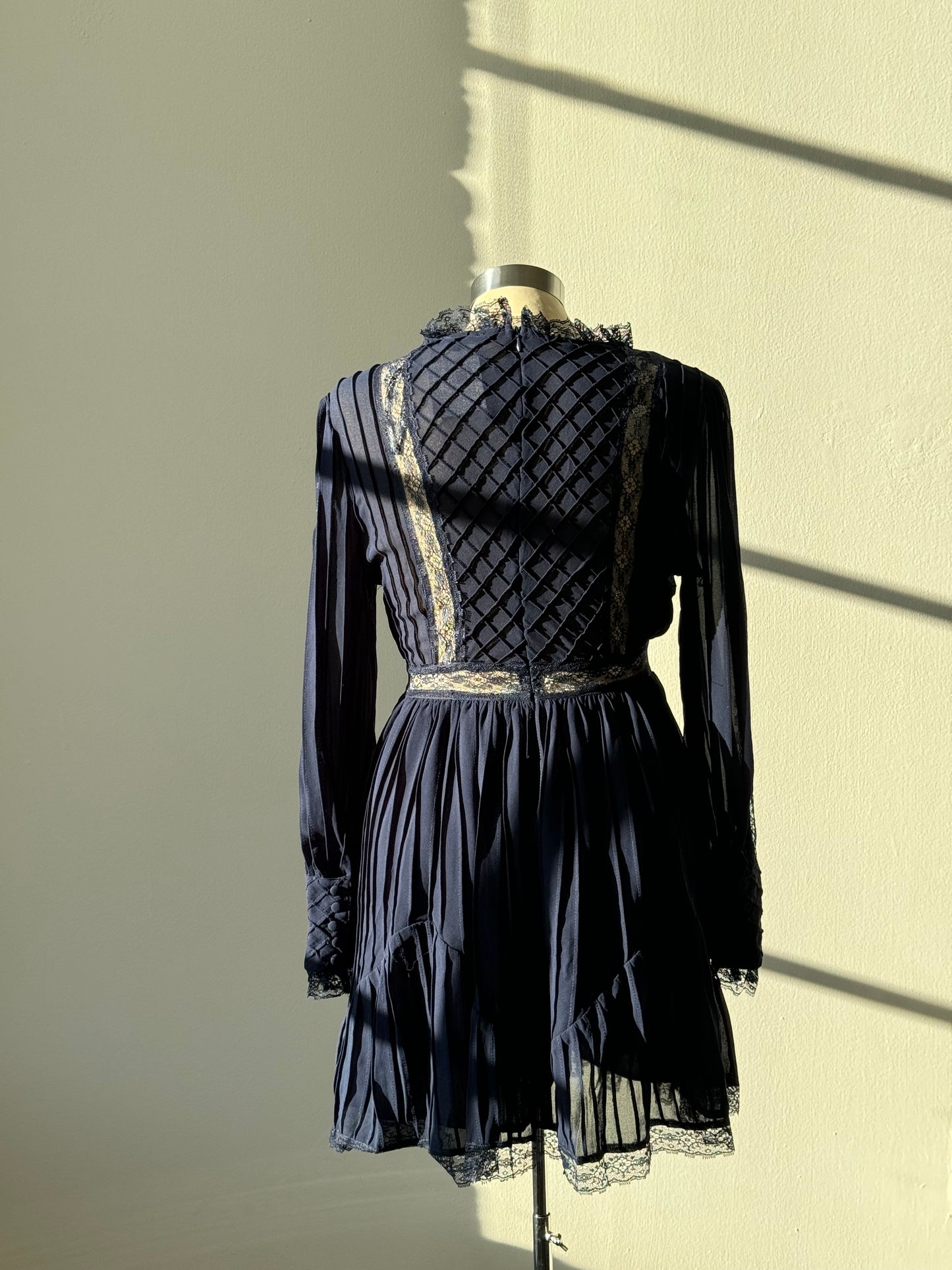 Kimberly VintageStyle Lace Dress In Midnight Navy