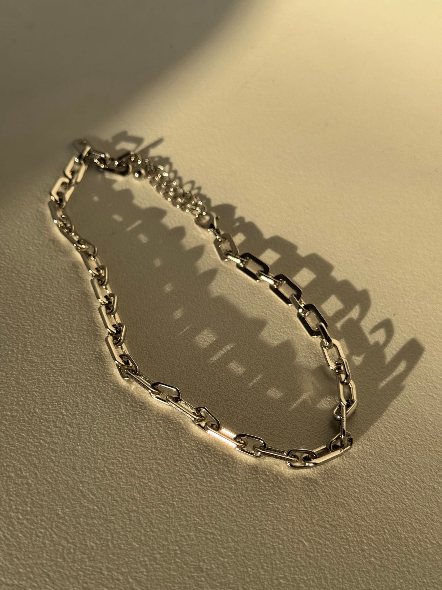 Paula Crumb Link Short Chain In Silver