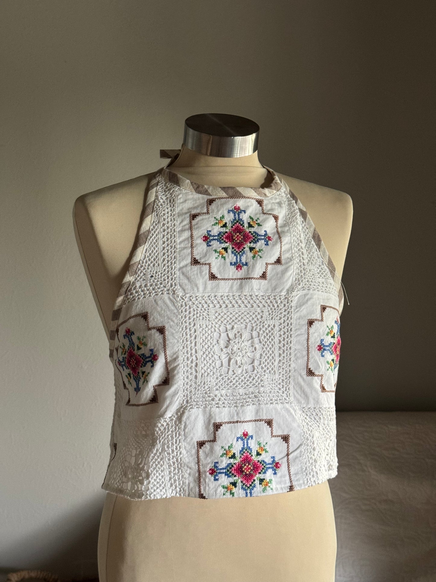 Brenda Fae Handcrafted Crochet Cropped Halter Top