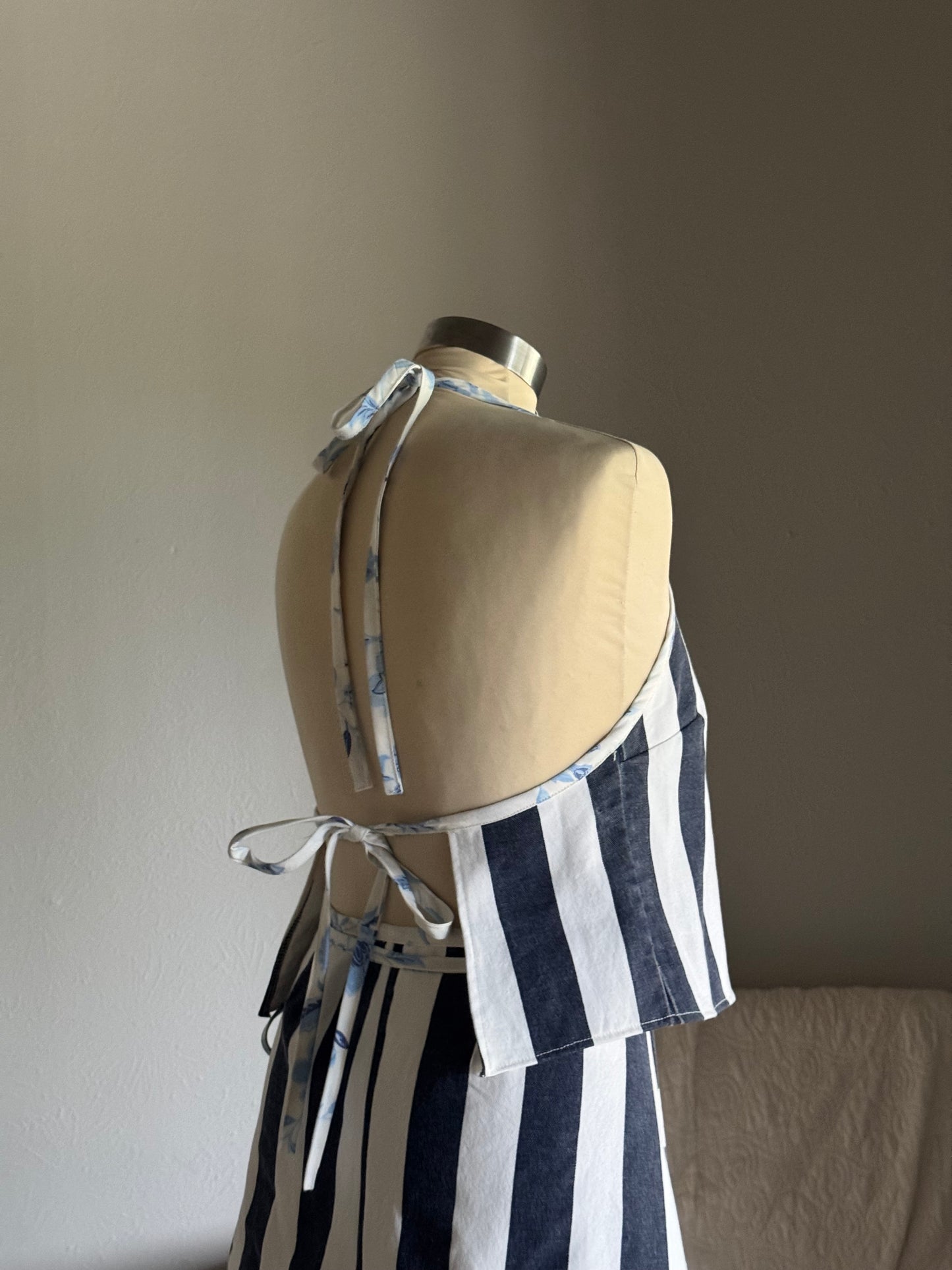 Brenda Handcrafted Halter Top In Bold Stripes