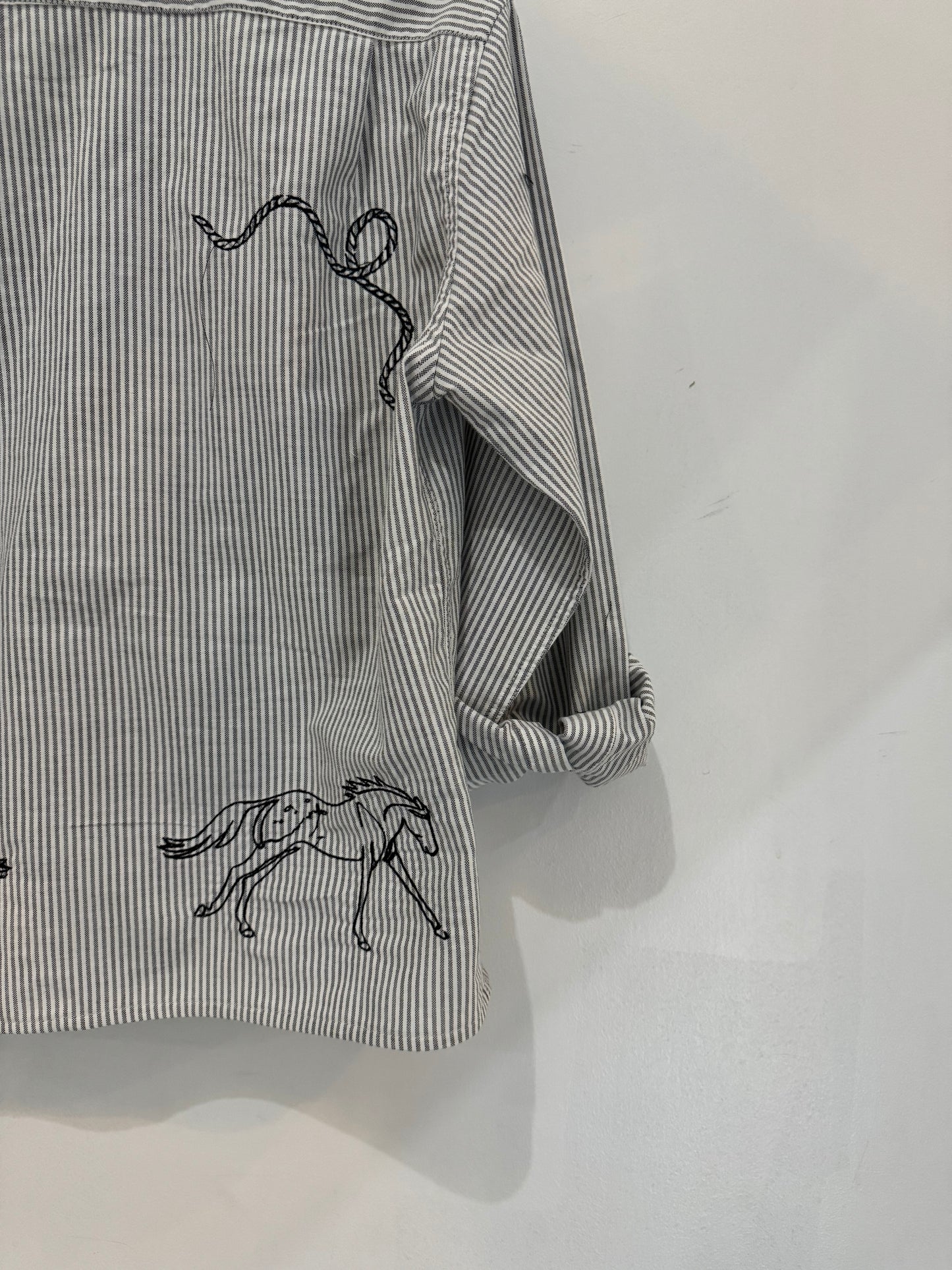 Lawrence Handcrafted Cropped Cotton long sleeve Button Down