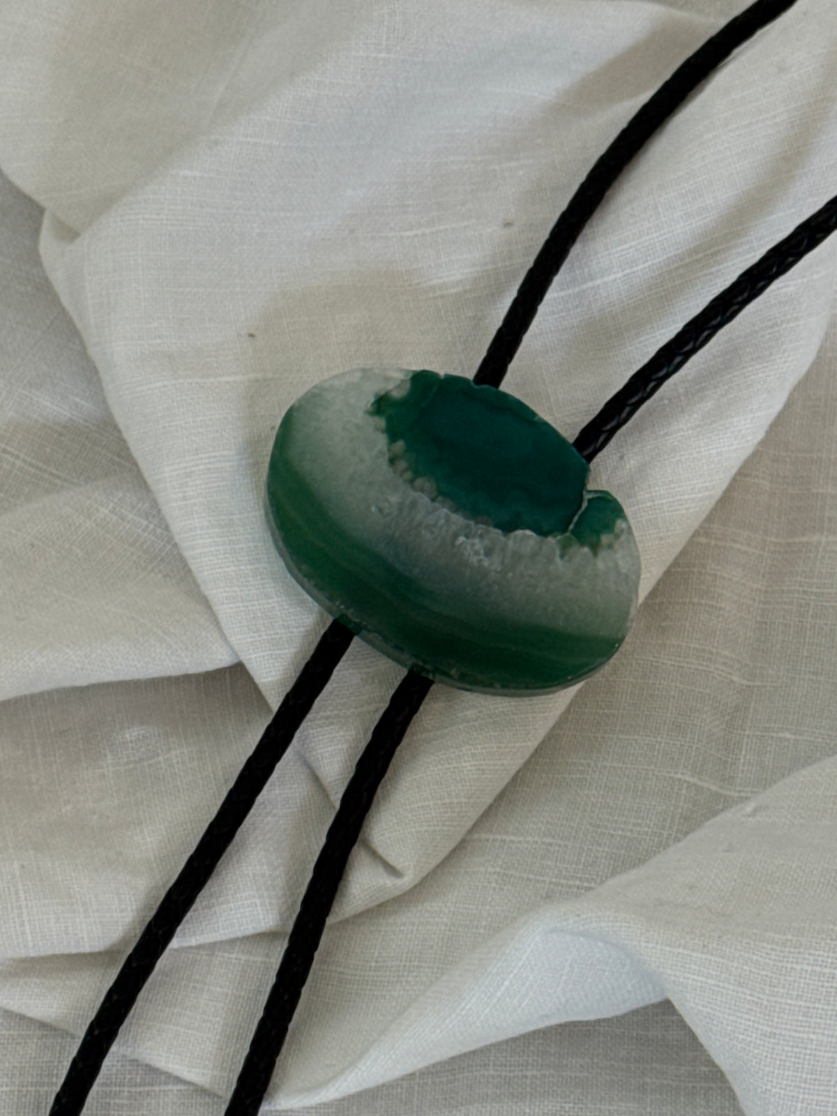 Handcrafted Agate Bolo Tie In Sea Melon