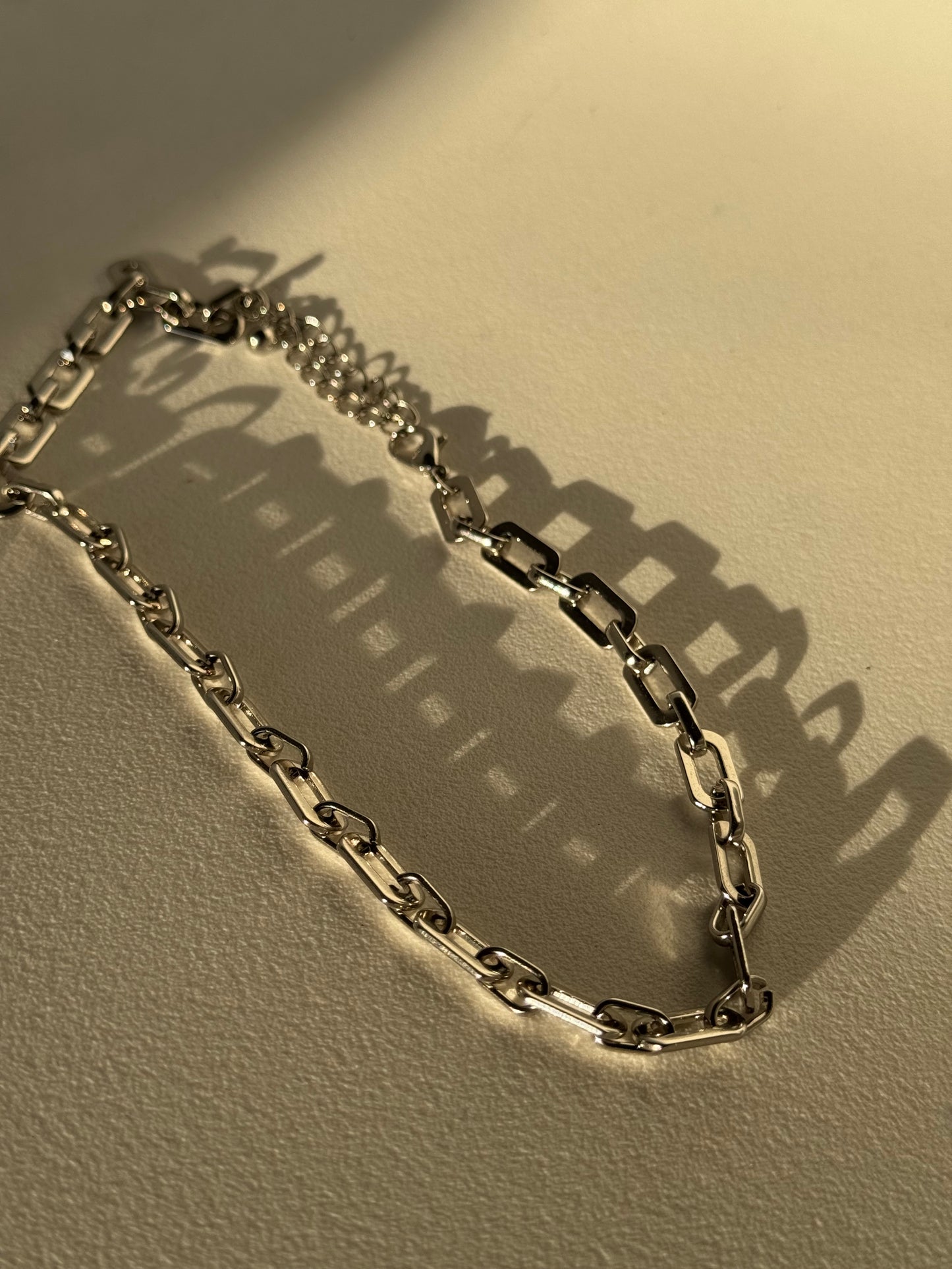 Paula Crumb Link Short Chain In Silver