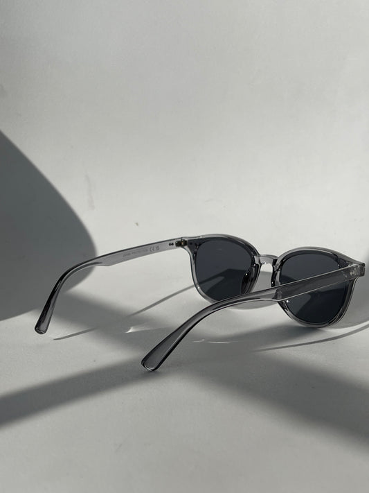 Abbey Classic 80s Style Double Stud Sunglasses In Grey
