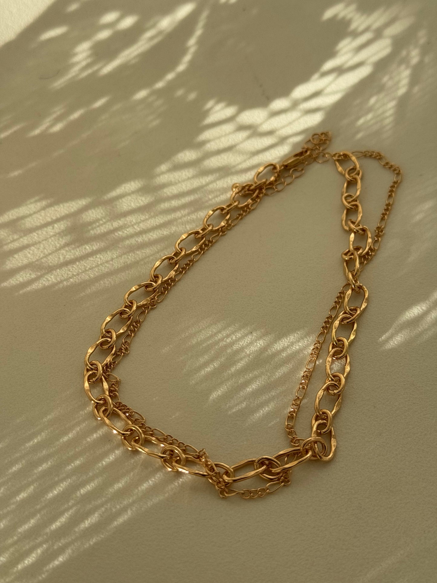 Oscar Classic Organic Crumb Link Layered Necklace In Gold￼