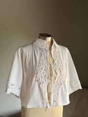 Judy Handcrafted Vintage Tie Front Crop Top