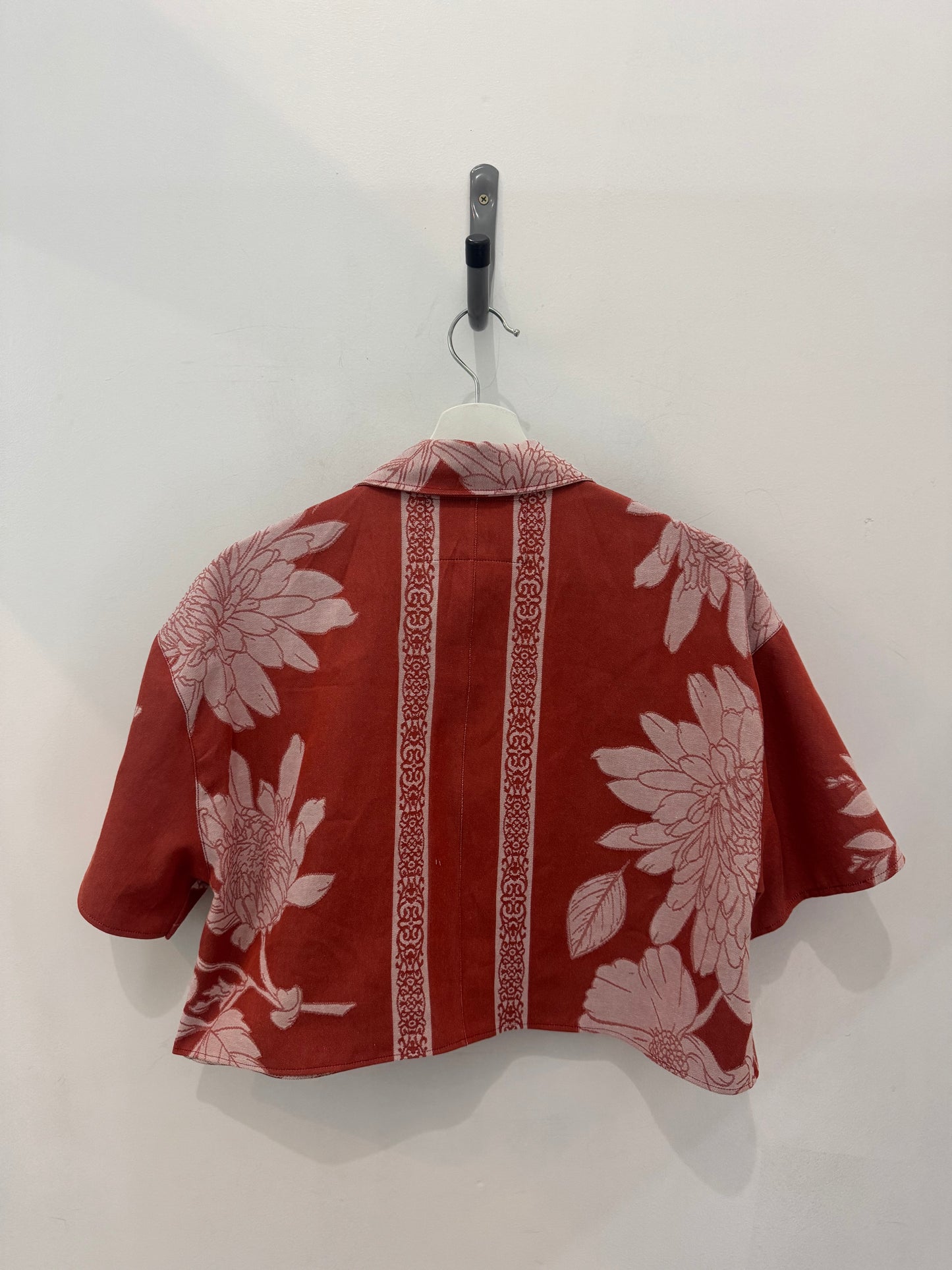 Judy Handcrafted Vintage Cropped Button Down In Cinnamon￼