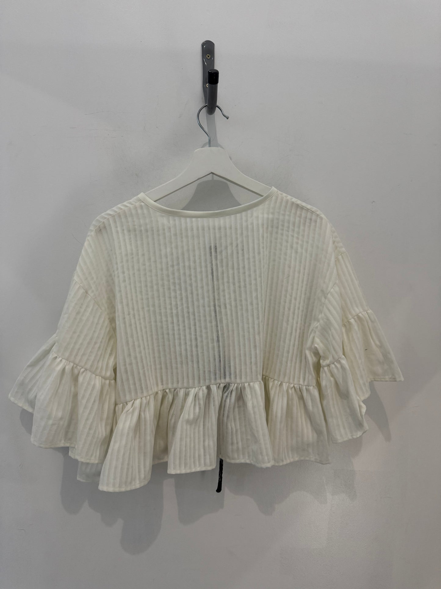Joycie Vintage Handcrafted Ruffle Top Cream