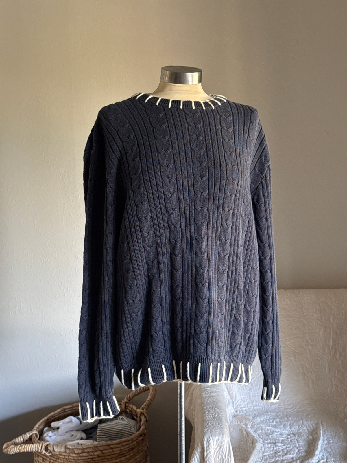 Joe Handcrafted Blanket Stitch Chunky Sweater