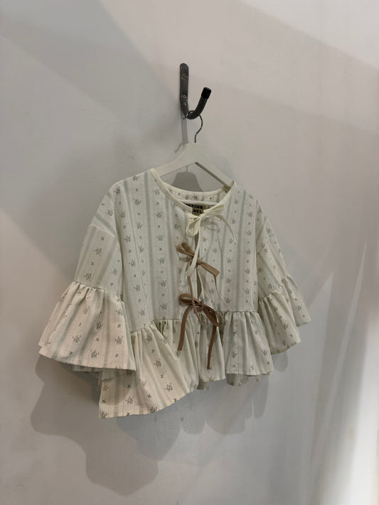 Joycie Handcrafted Vintage Tie Front Top