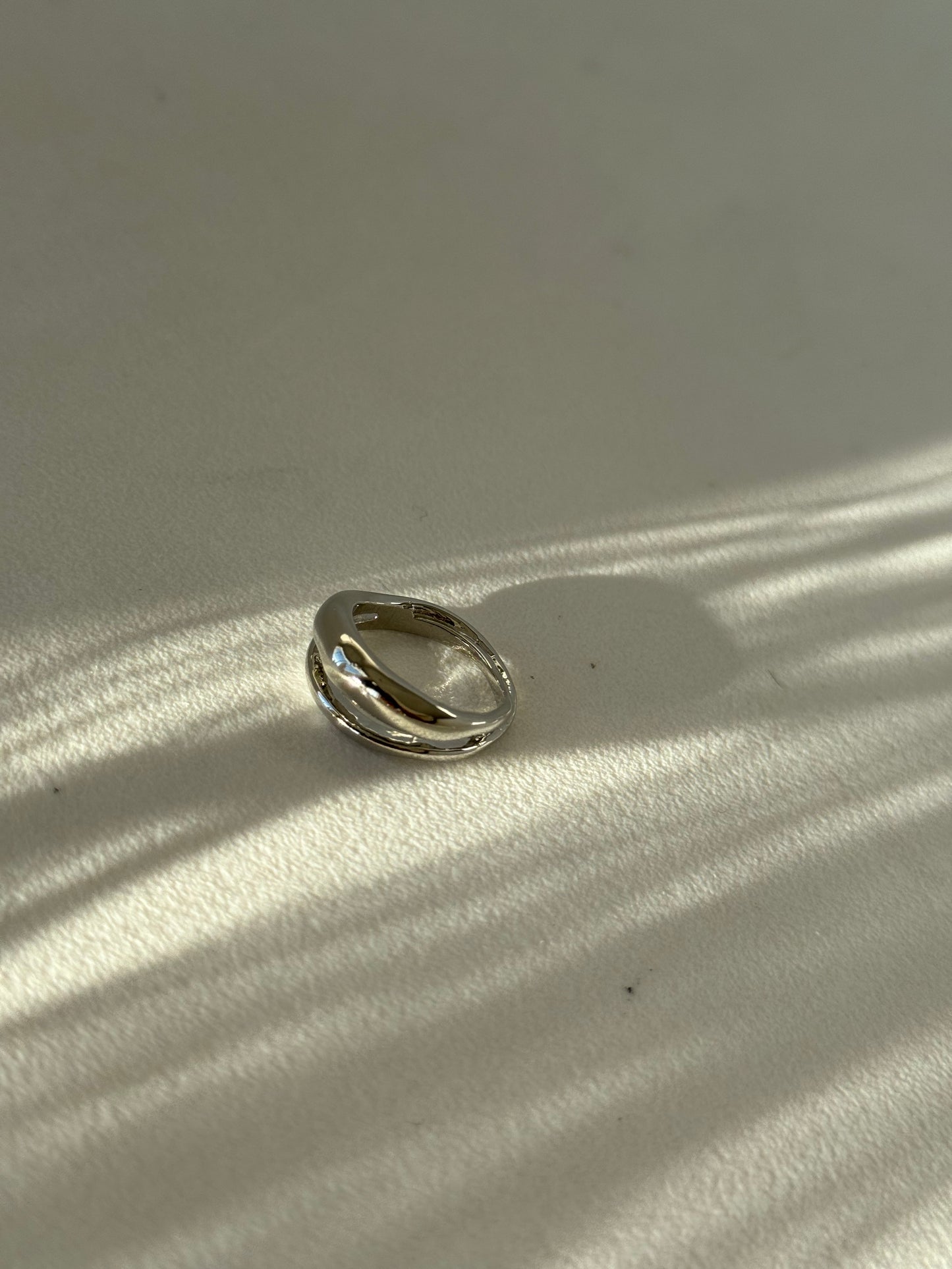 Courtney Organic Double Band Ring In Silver