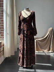 Denise Floral Maxi Dress In Fall