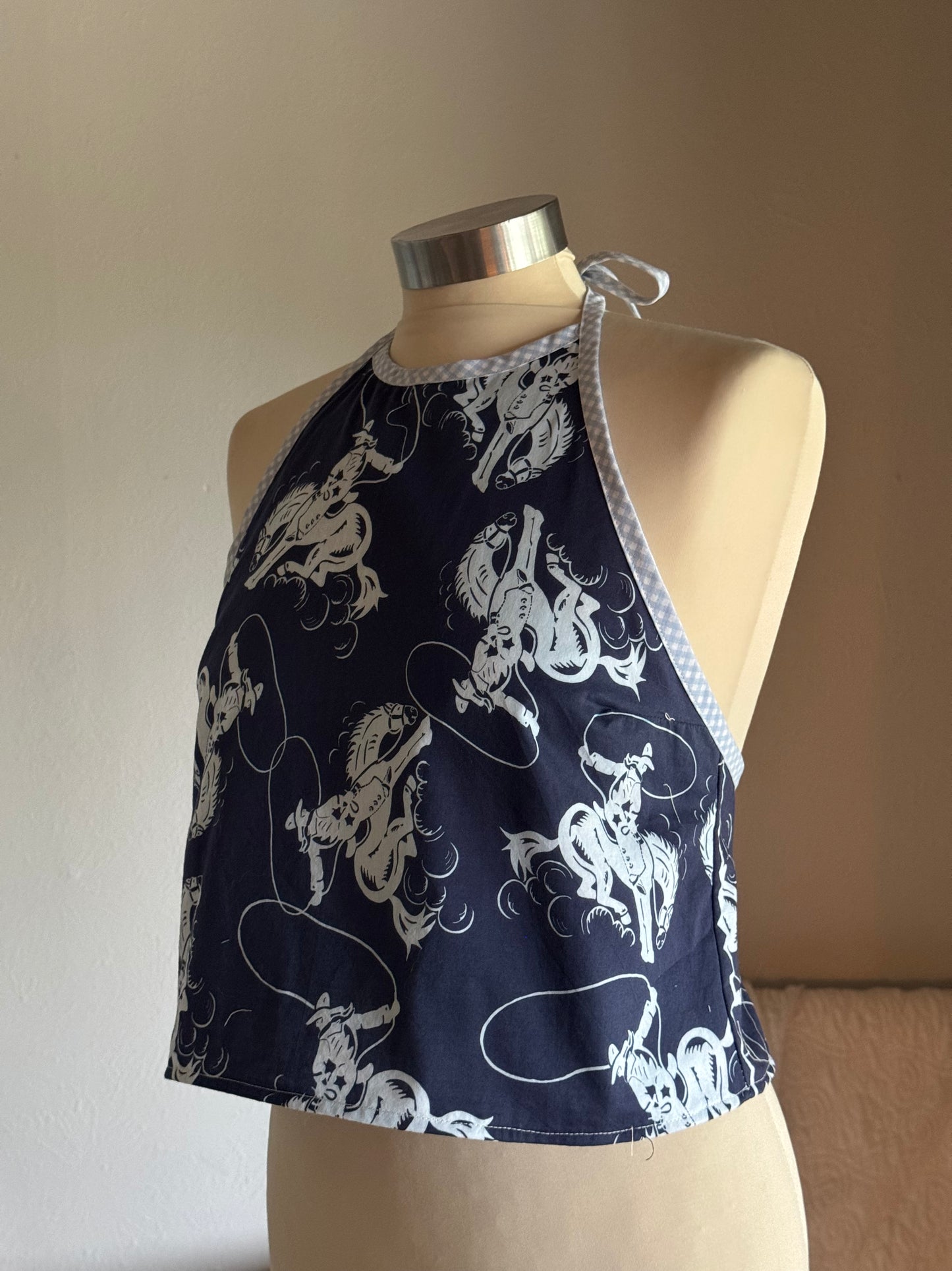 Brenda Handcrafted Open Back Rodeo Halter Top