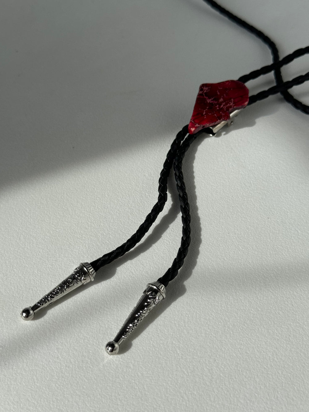 Danny Natural Gemstone Silver Tips Bolo Tie In Jasper