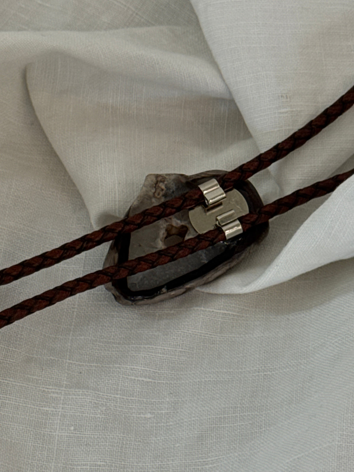 Handcrafted Agate Bolo Tie In Texas Dinosaur￼