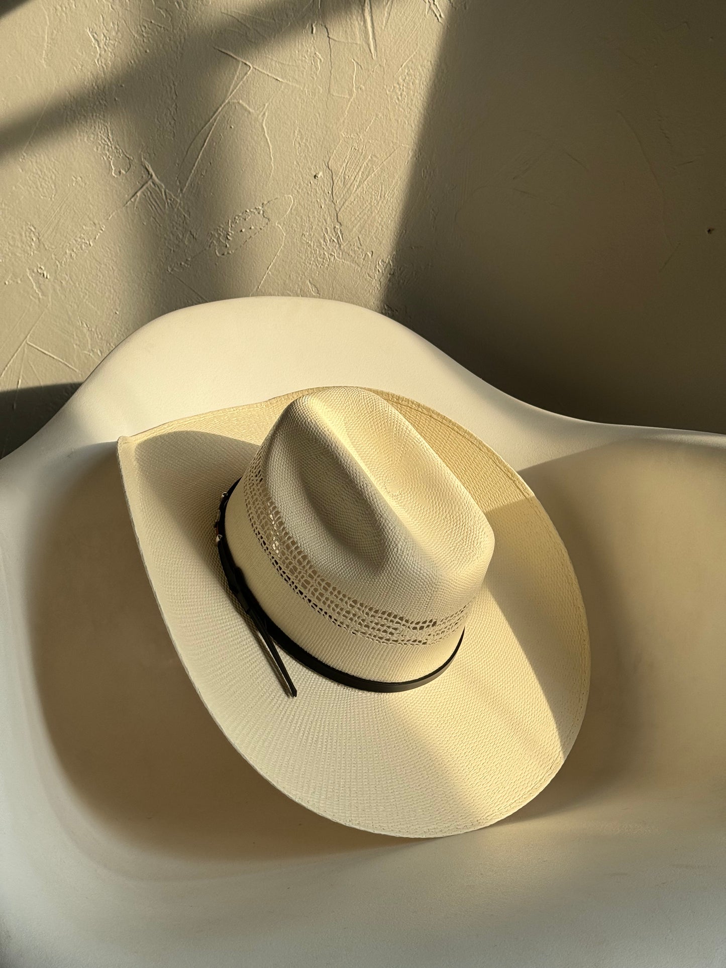 Shelby Classic Woven Straw Cowboy Hat W/ Leather Belt & Silver Studs