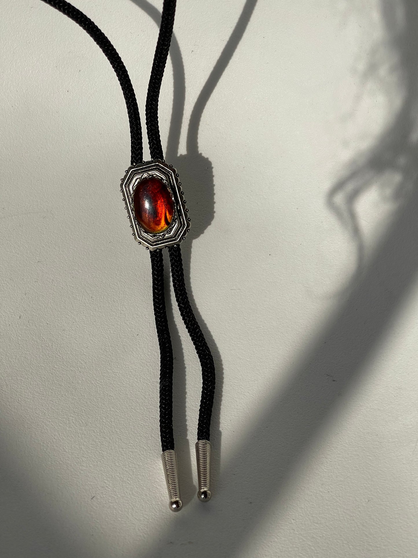 Southern Amber Handmade Black Cord Bolo