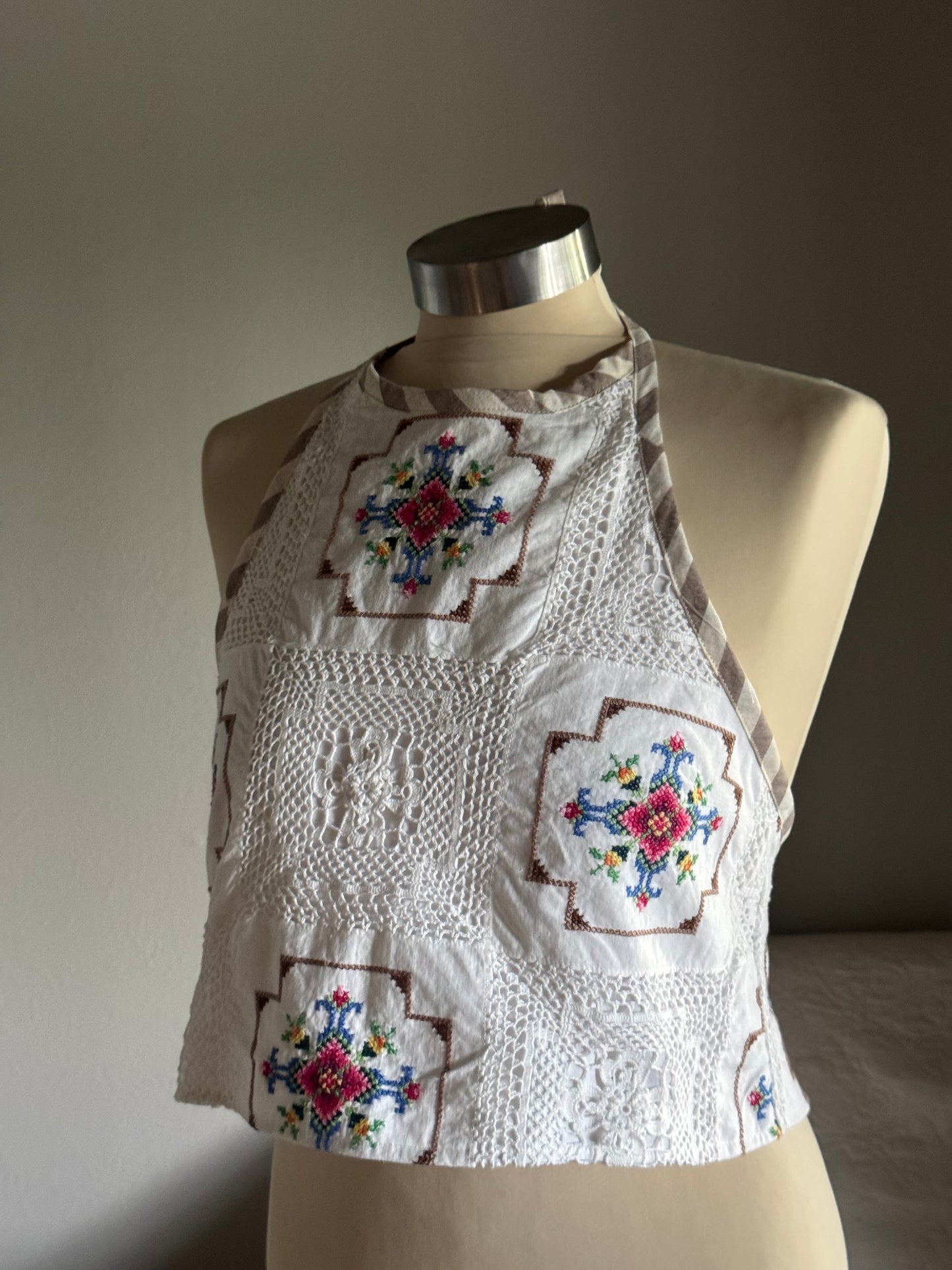Brenda Fae Handcrafted Crochet Cropped Halter Top