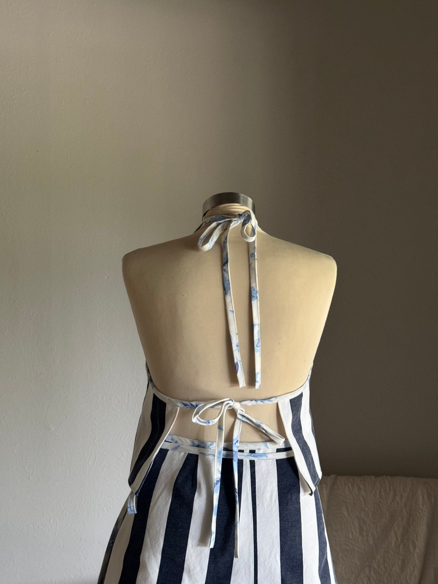 Brenda Handcrafted Halter Top In Bold Stripes